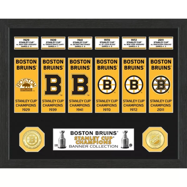 Highland Mint NHL Boston Bruins Stanley Cup Banner Photo Mint Collection