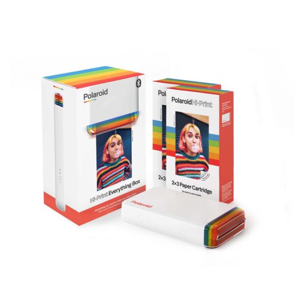Polaroid Hi-Print Everything Box 2x3 Pocket Photo Printer and Paper Cartridge Bundle